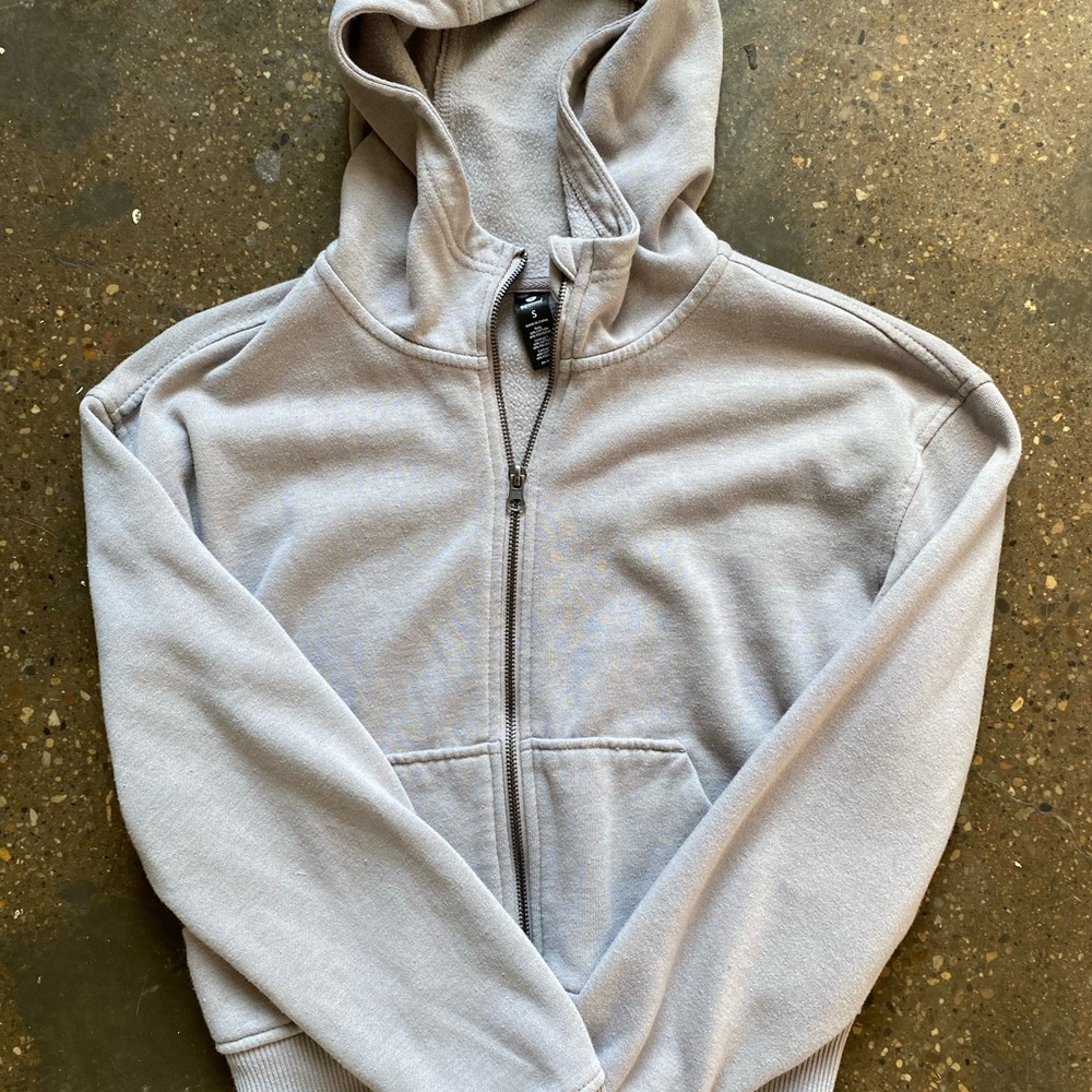 Cropped zip up hoodie